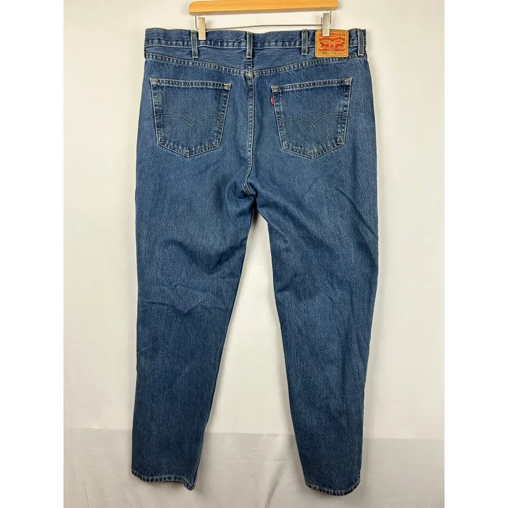 Levi's 550 Relaxed Fit Blue Denim Jeans Men's Size 42x36